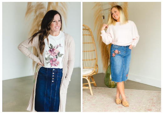 4 Spring-Ready Ways to Wear Modest Denim Skirts