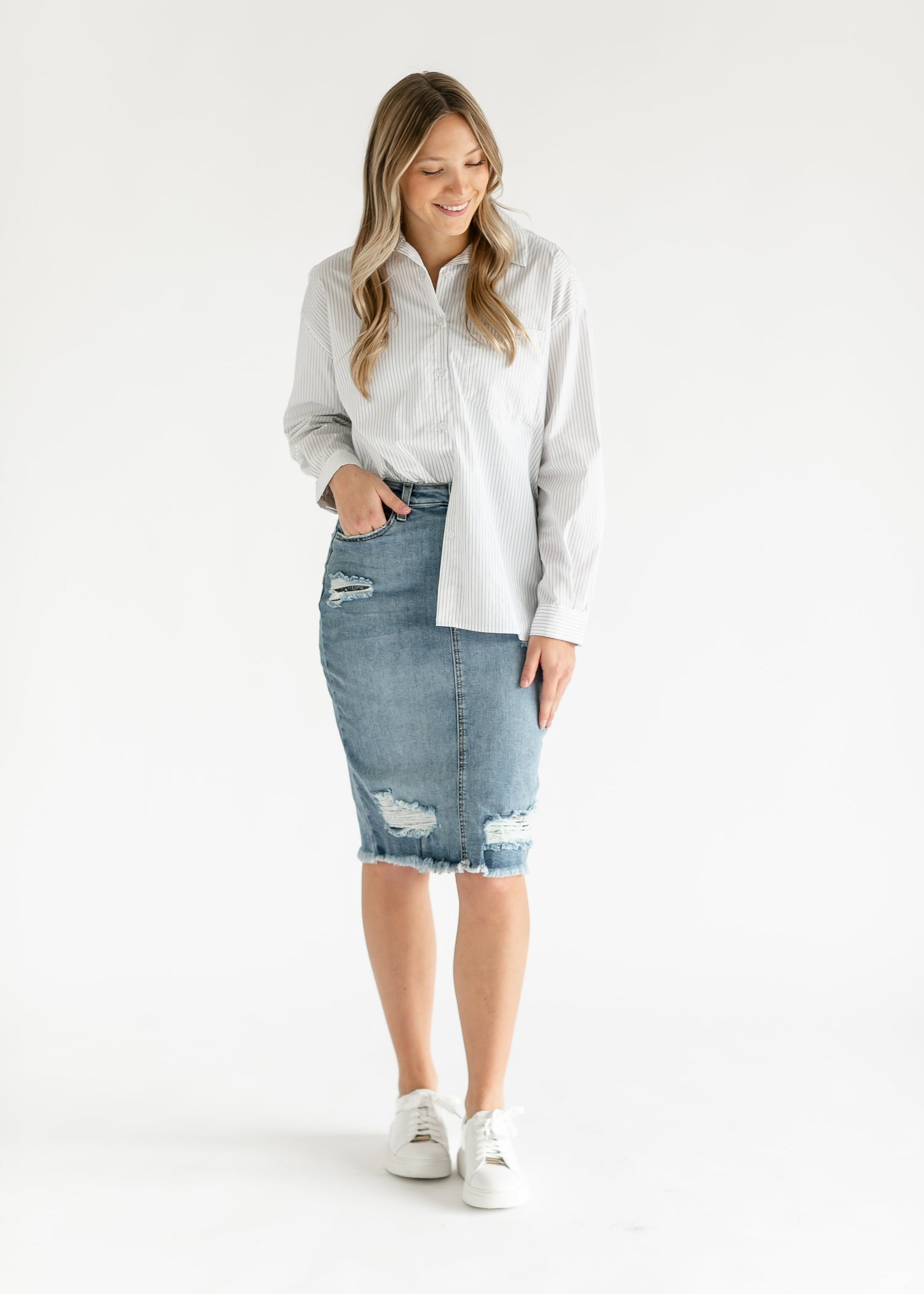 Modest Denim & Jean Skirts