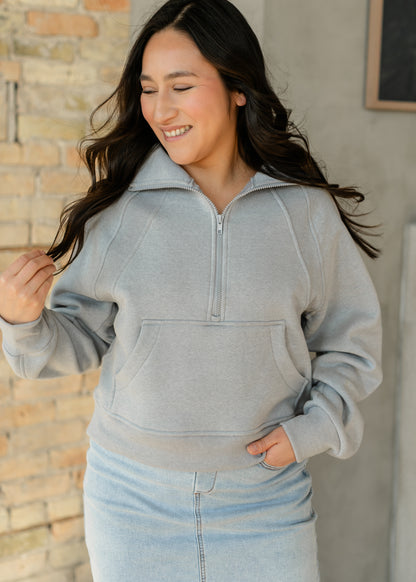 Fleece Half Zip Funnel Neck Sweatshirt