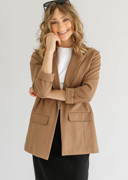 LIVERPOOL® Brown Princess Dart Relaxed Fit Blazer