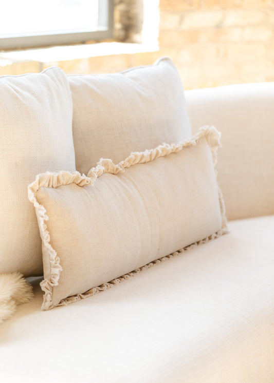 Linen Blend Lumbar Cushion Cover Pillowcase