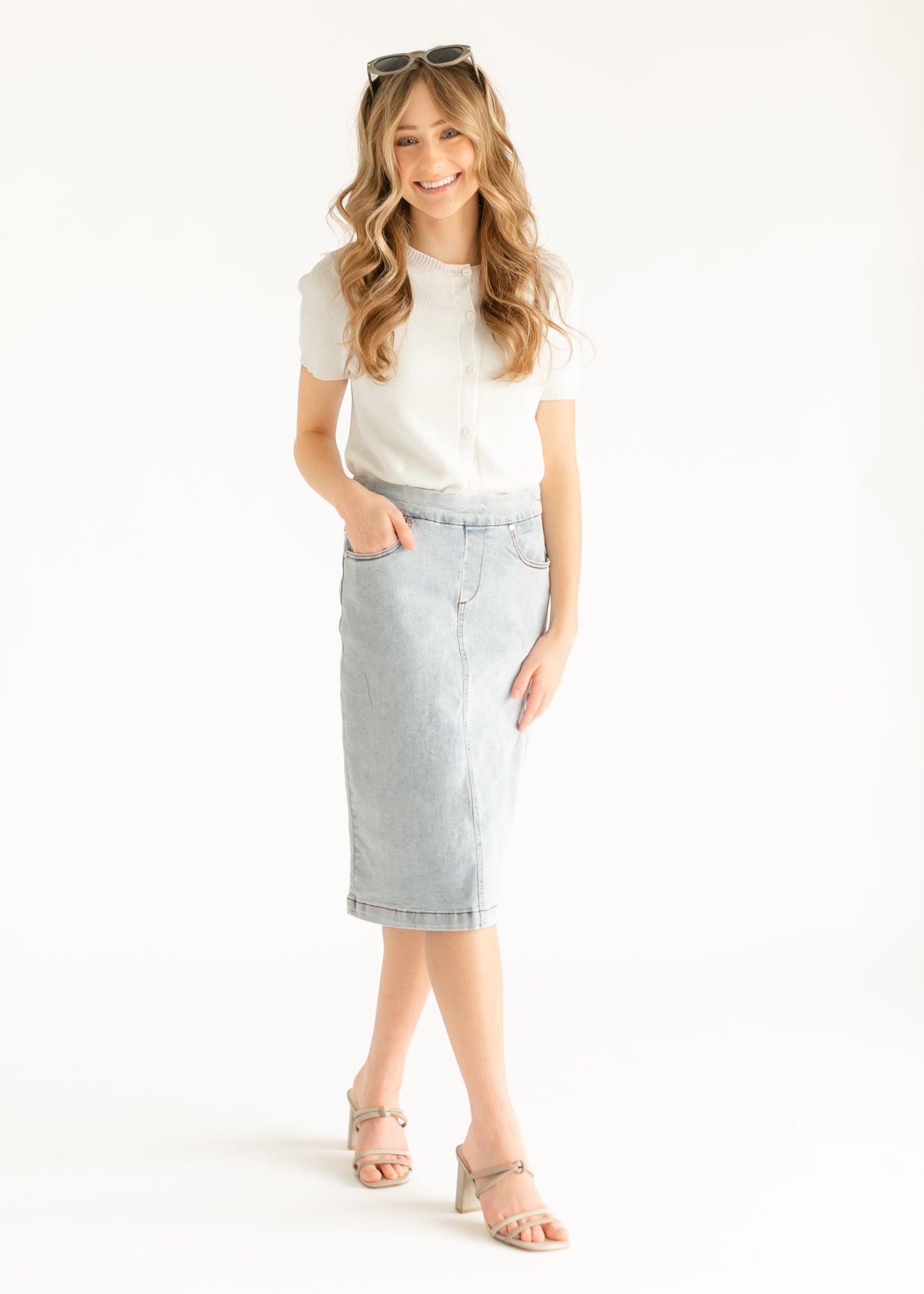 Sandra Midi Denim Skirt IC Skirts