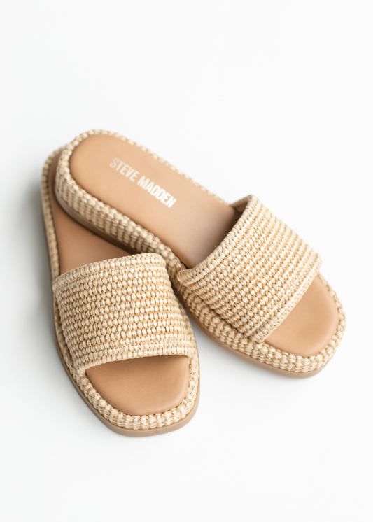 Steve Madden® Boardwalk Beachy Raffia Slide Sandals