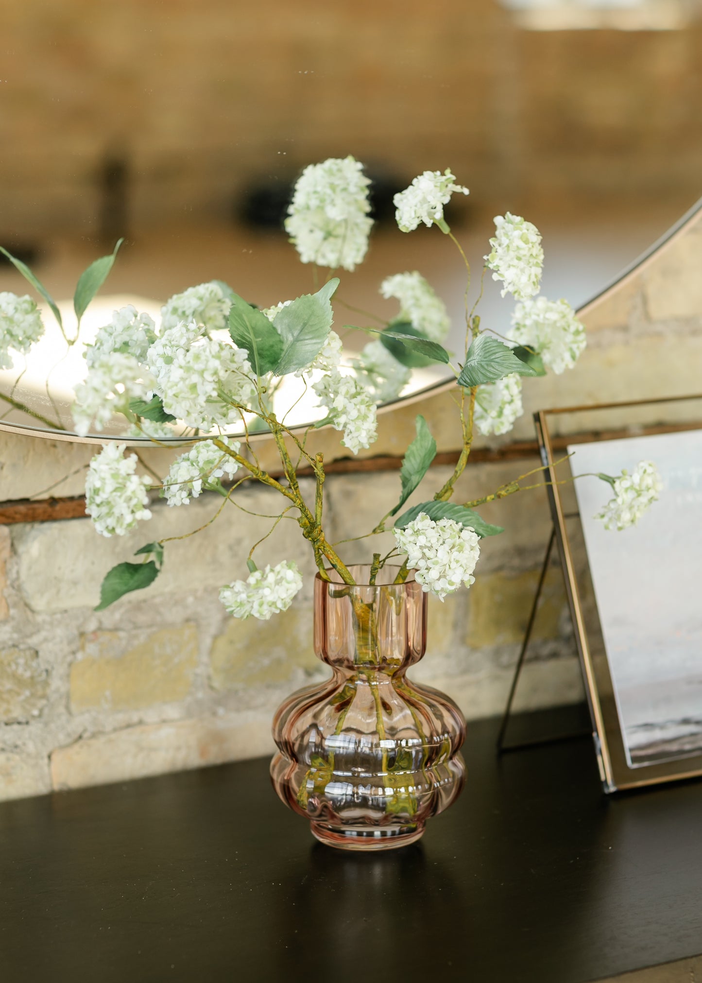 White Snowball Faux Hydrangea Spray