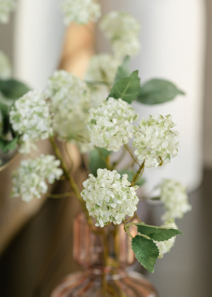 White Snowball Faux Hydrangea Spray