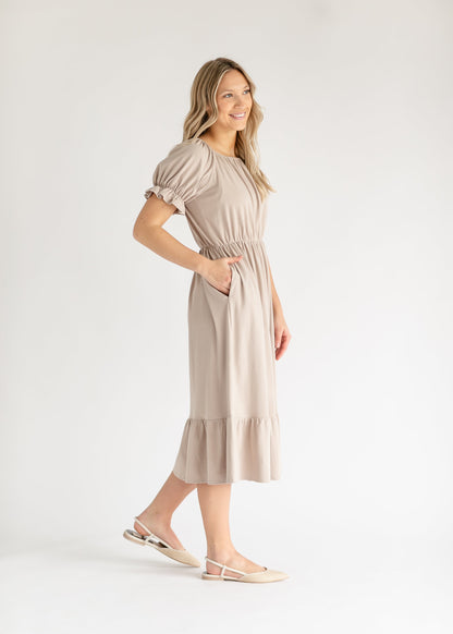 Amy Puff Sleeve Midi Dress IC Dresses