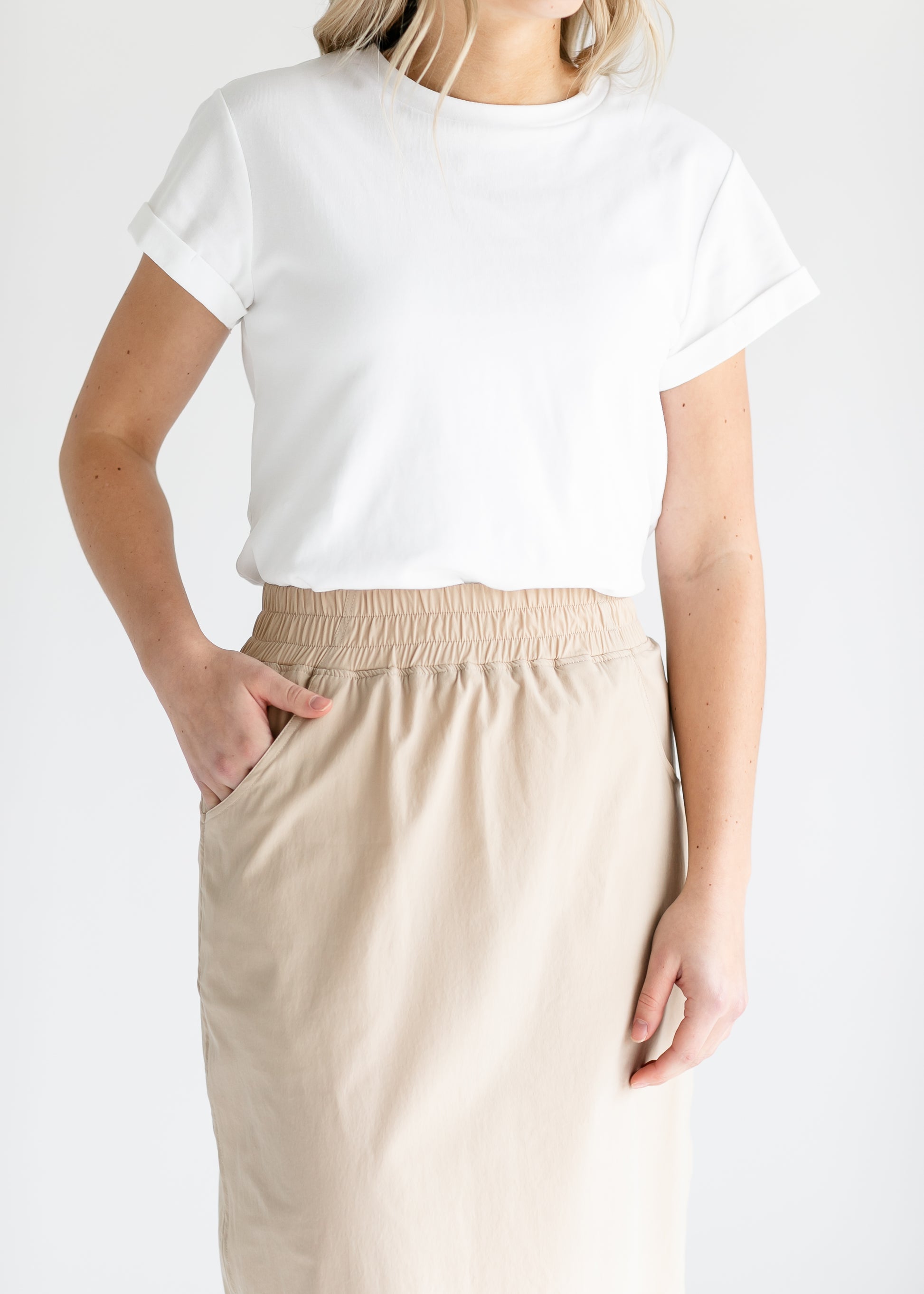 Andie Hiking Midi Skirt Tan IC Skirts