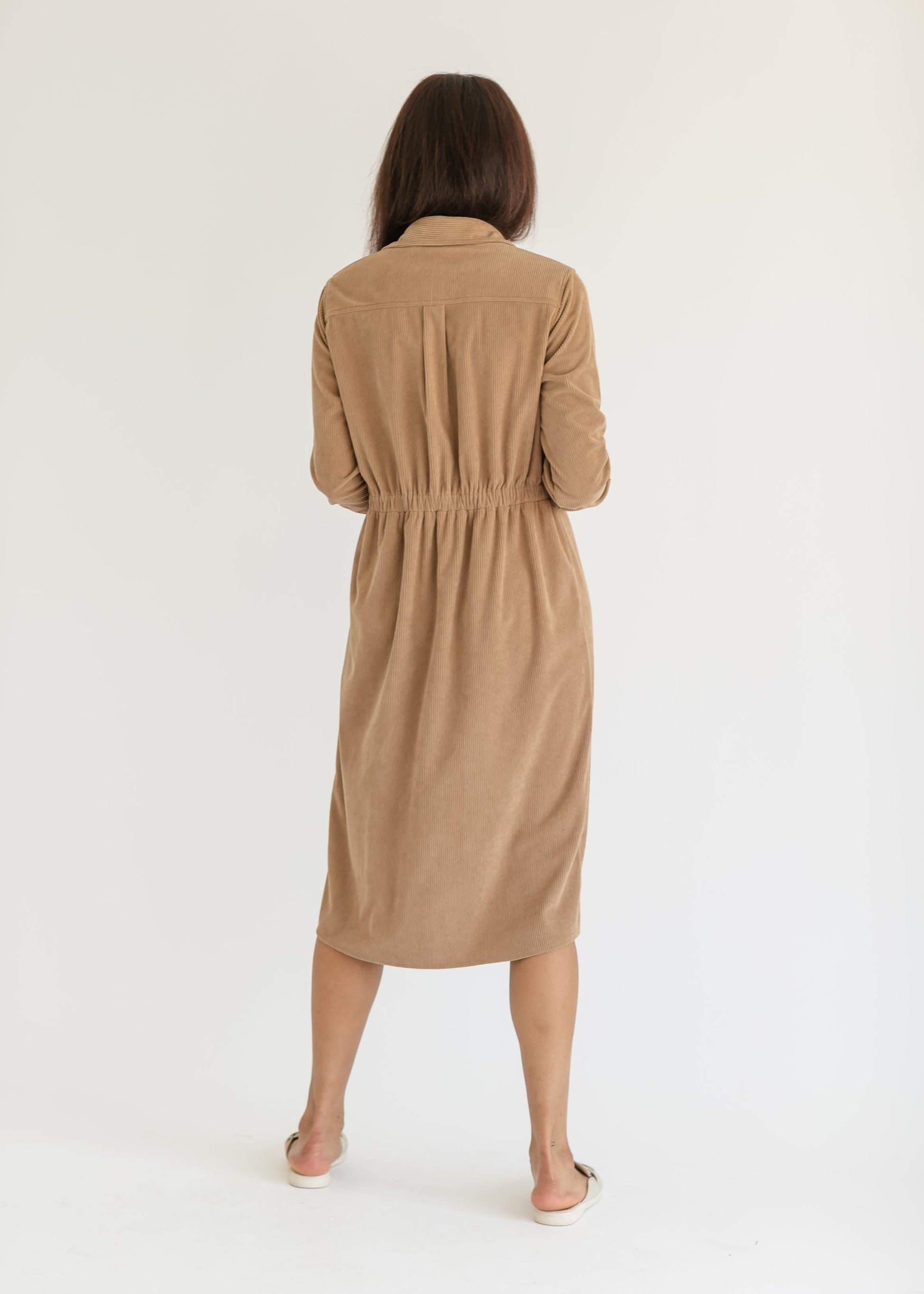 Anika Corduroy Midi Shirt Dress IC Dresses