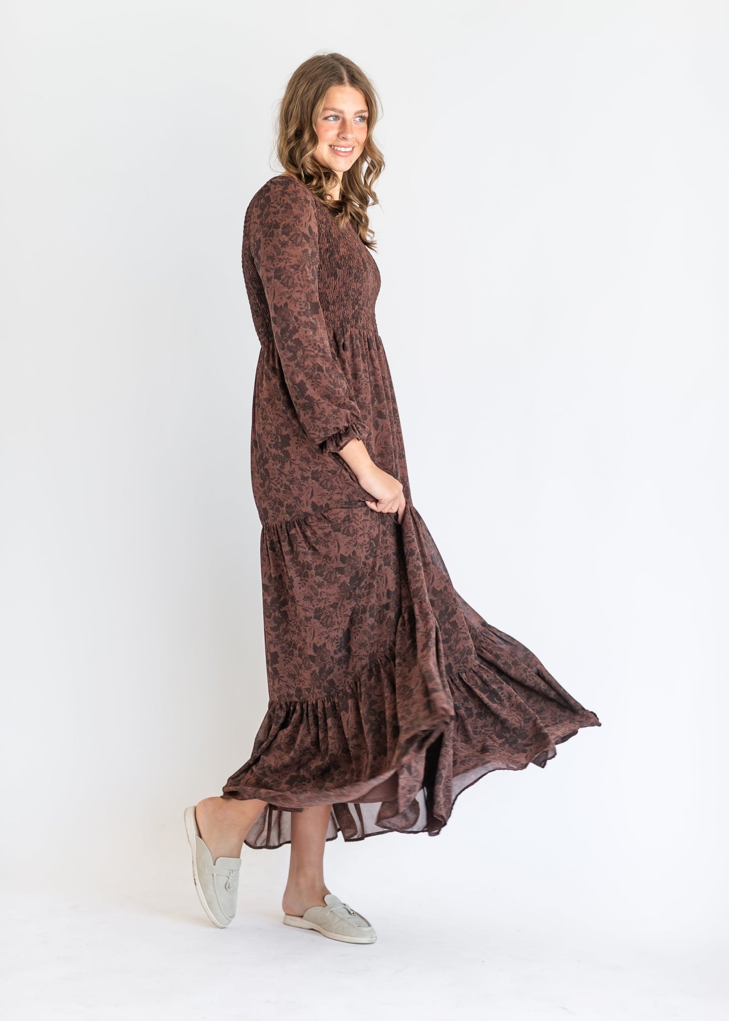 Aurora Floral Long Sleeve Maxi Dress IC Dresses