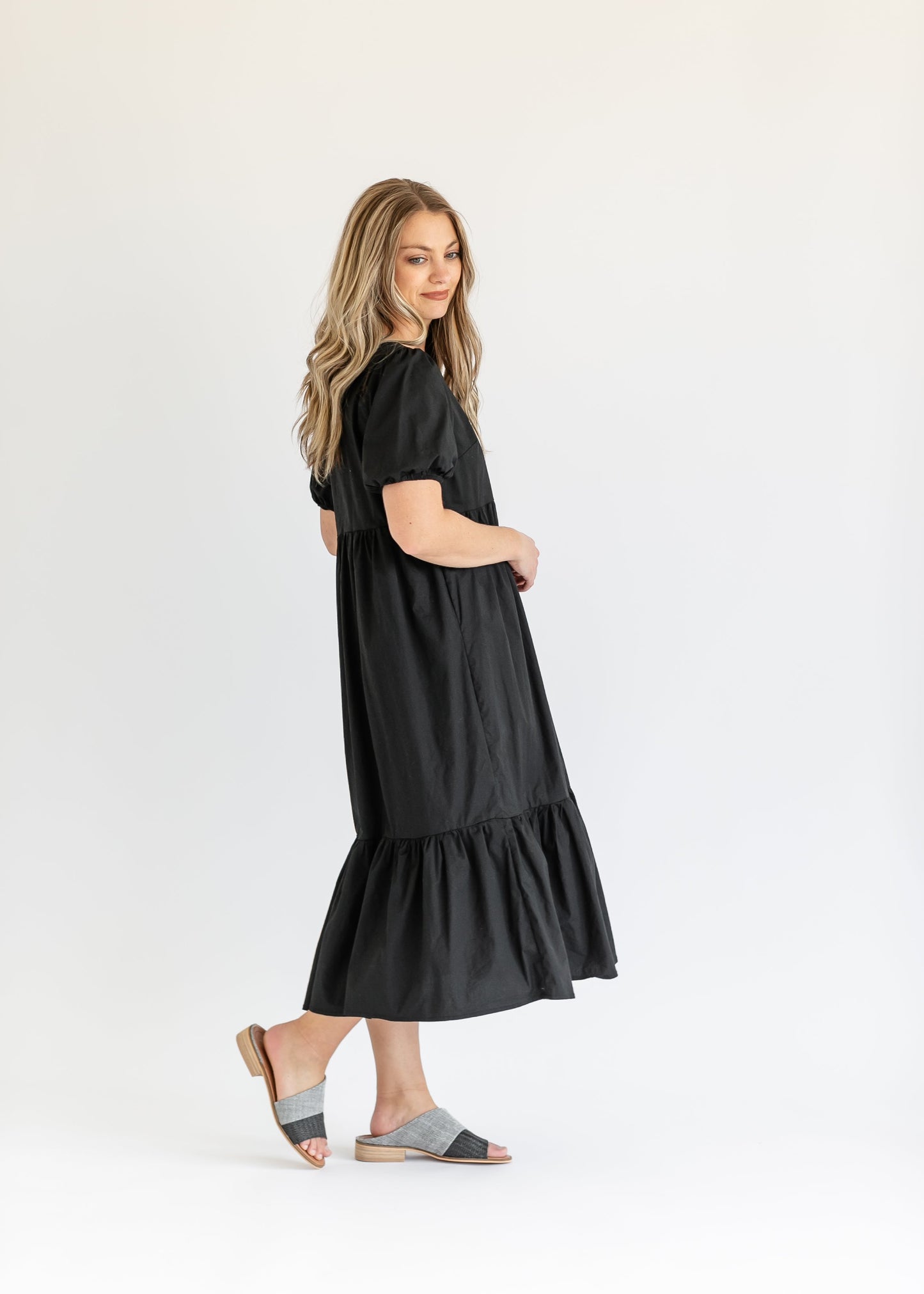 Ava Square Neck Midi Dress IC Dresses