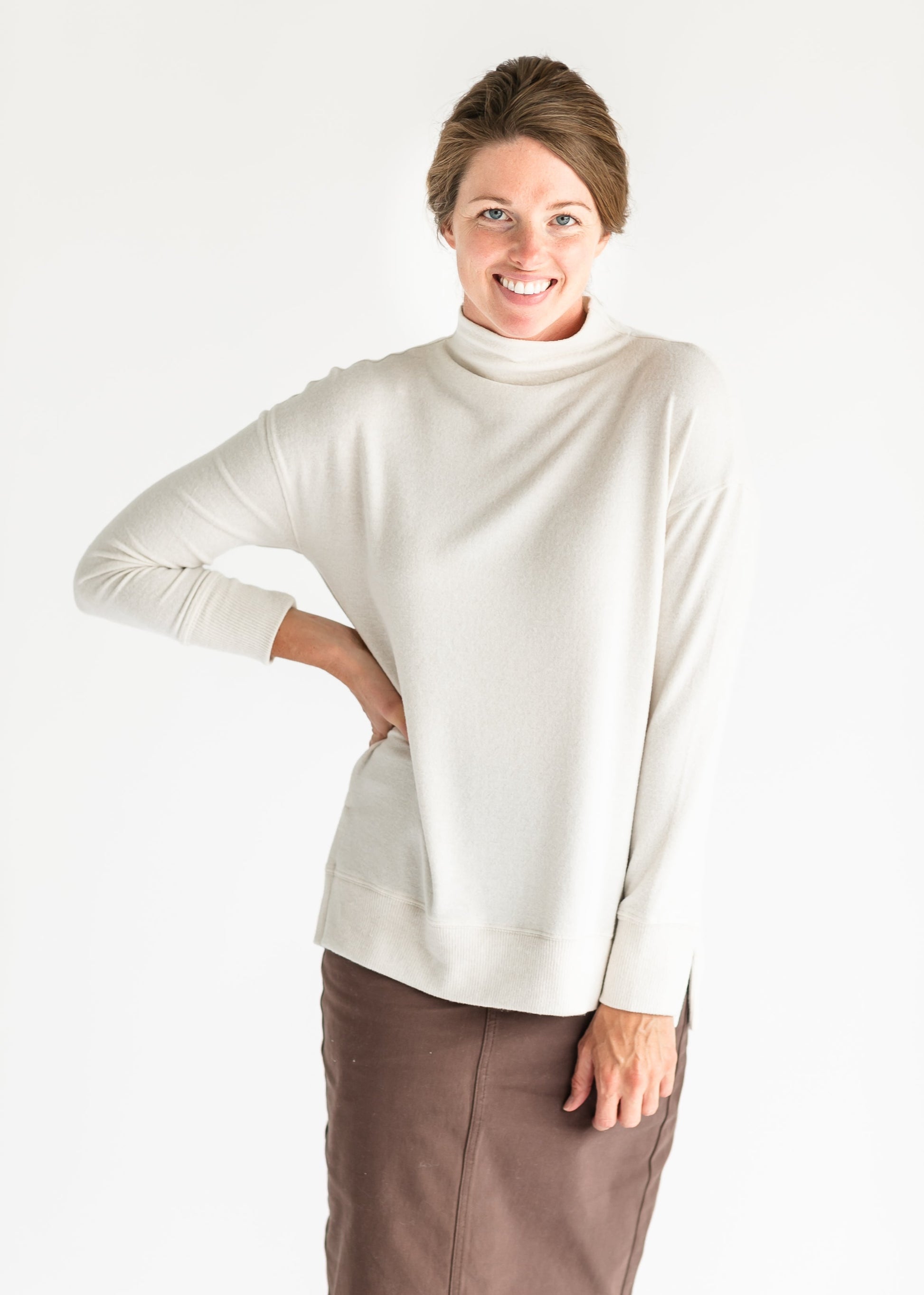 Belle Soft Knit Turtleneck Top FF Tops