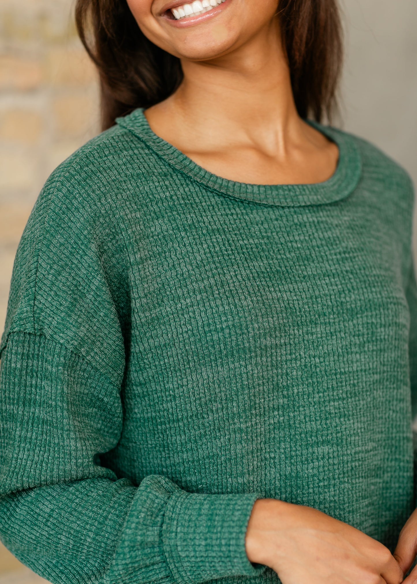 Bernadette Drop Shoulder Sweater Knit Top FF Tops