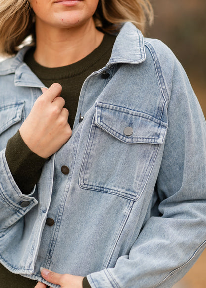 Bobbi High Low Denim Utility Jacket FF Tops