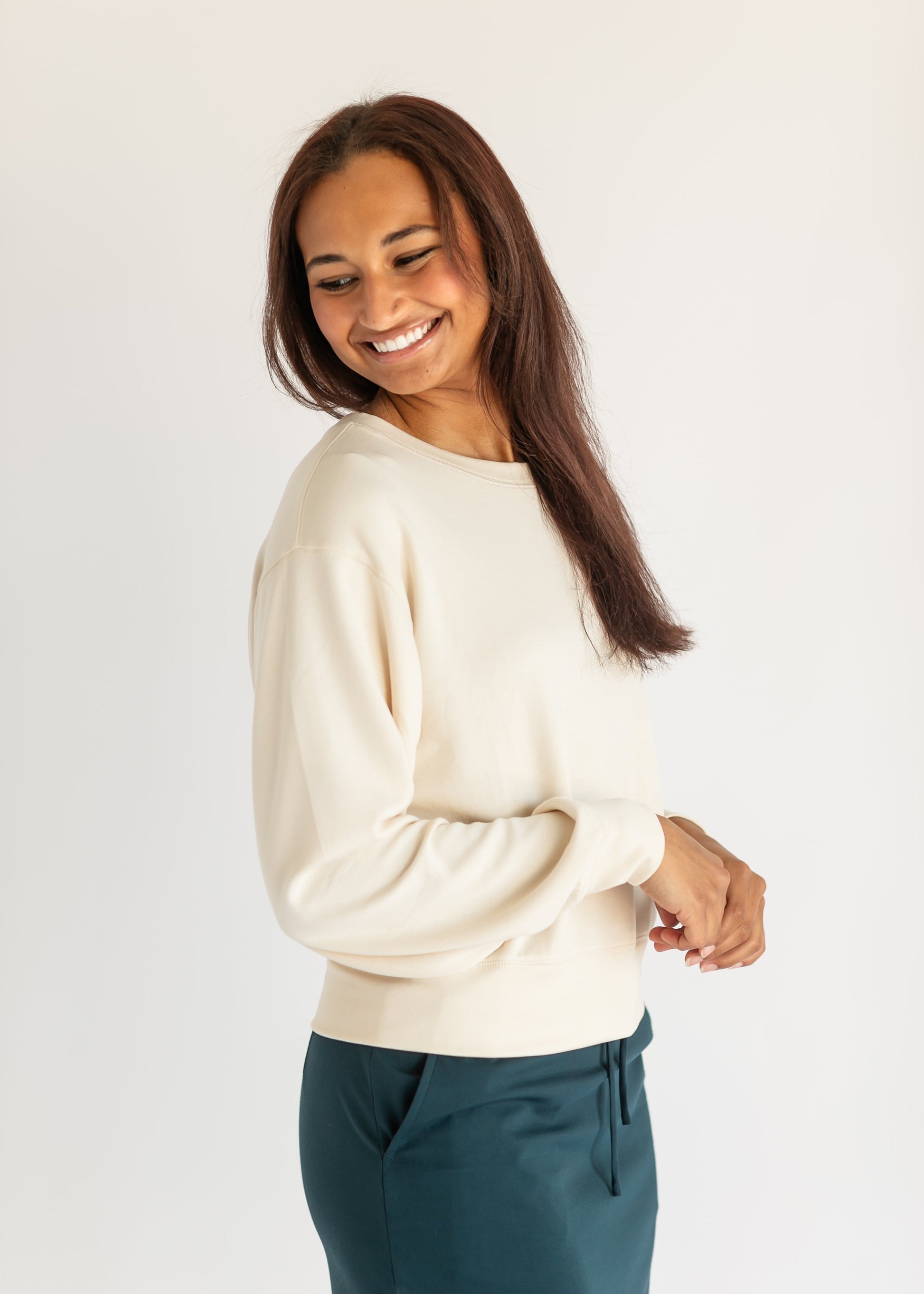 Calla Soft Knit Crewneck Sweatshirt FF Tops