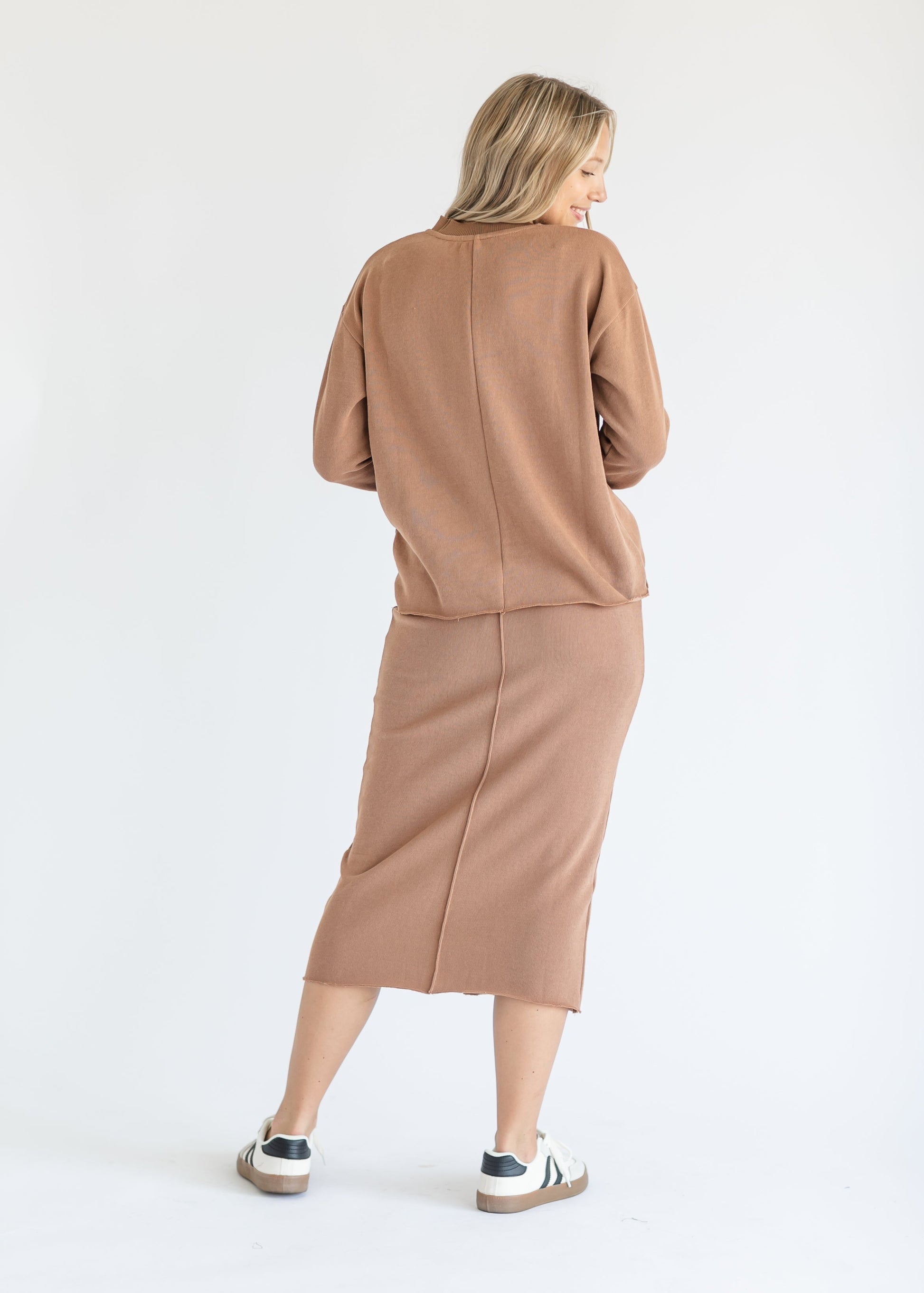 Camel Ribbed Knit Set