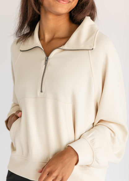 Carina Soft Quarter Zip Sweatshirt FF Tops