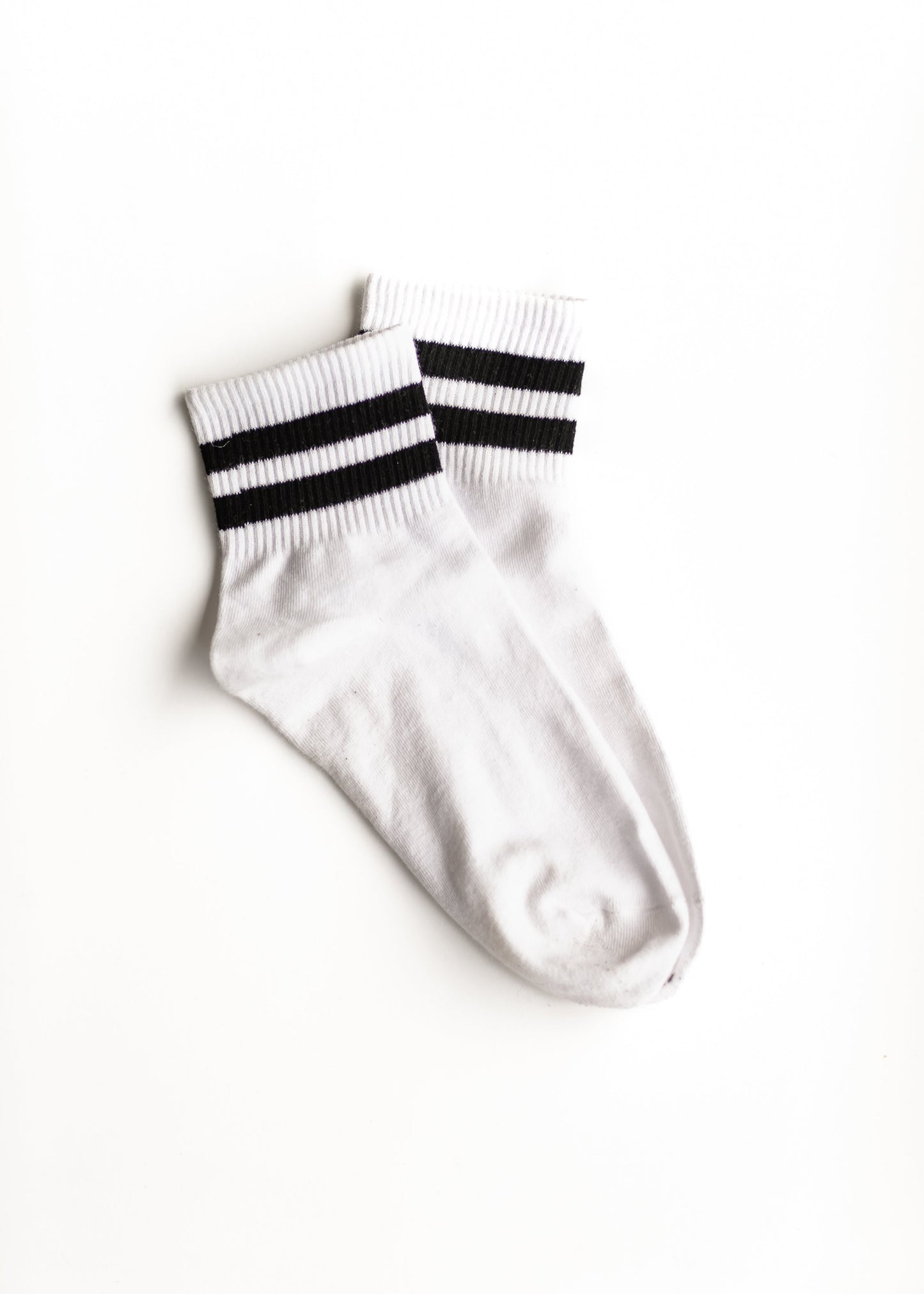 Casual Striped Cuff Ankle Socks Accessories Black