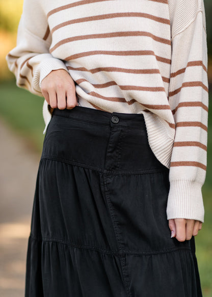 Chambray Tiered Colored Denim Skirt FF Skirts