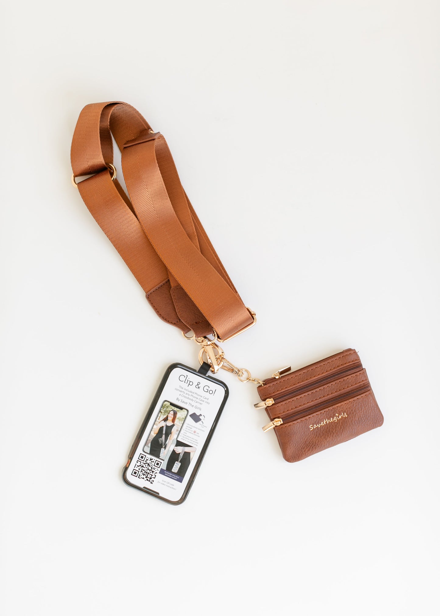 Clip & Go Crossbody Neutral Strap Accessories Brown