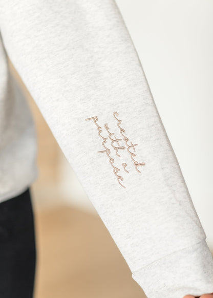 Created with a Purpose Embroidered Sweatshirt FF Tops