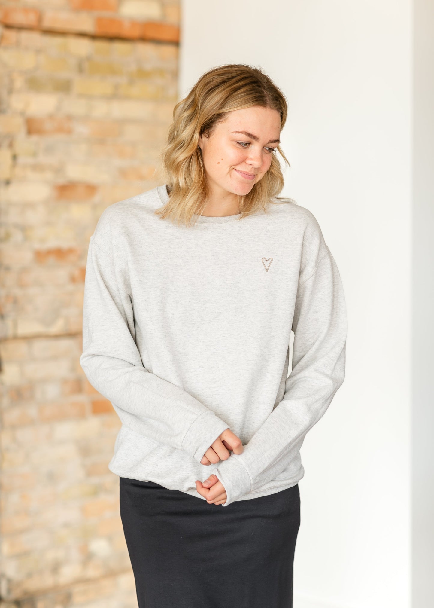 Created with a Purpose Embroidered Sweatshirt FF Tops