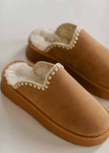 Crochet Edge Slip-on Sherpa Platform Slippers Shoes