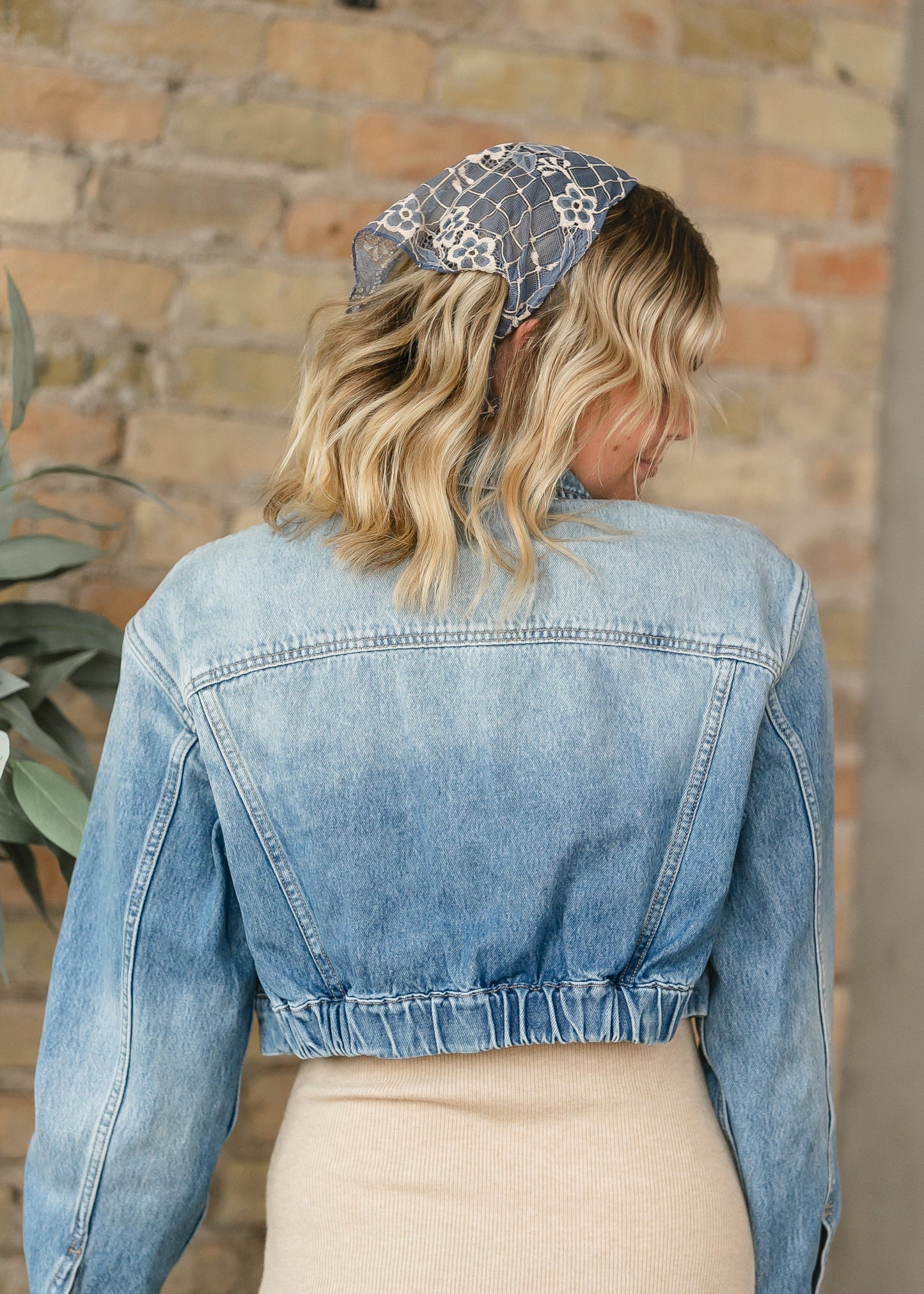 Cropped Cargo Denim Jacket FF Tops