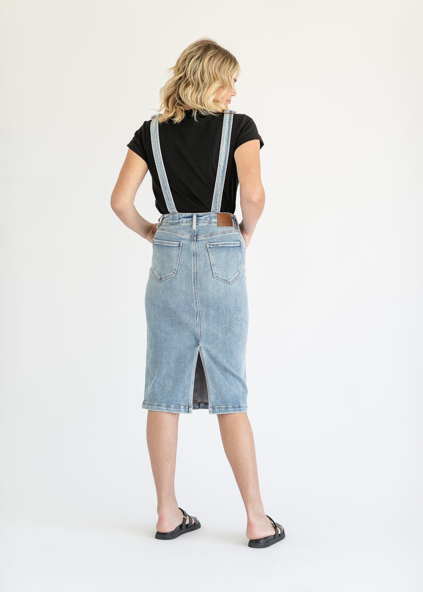 Denim Overall Jumper Midi Dress FF Dresses