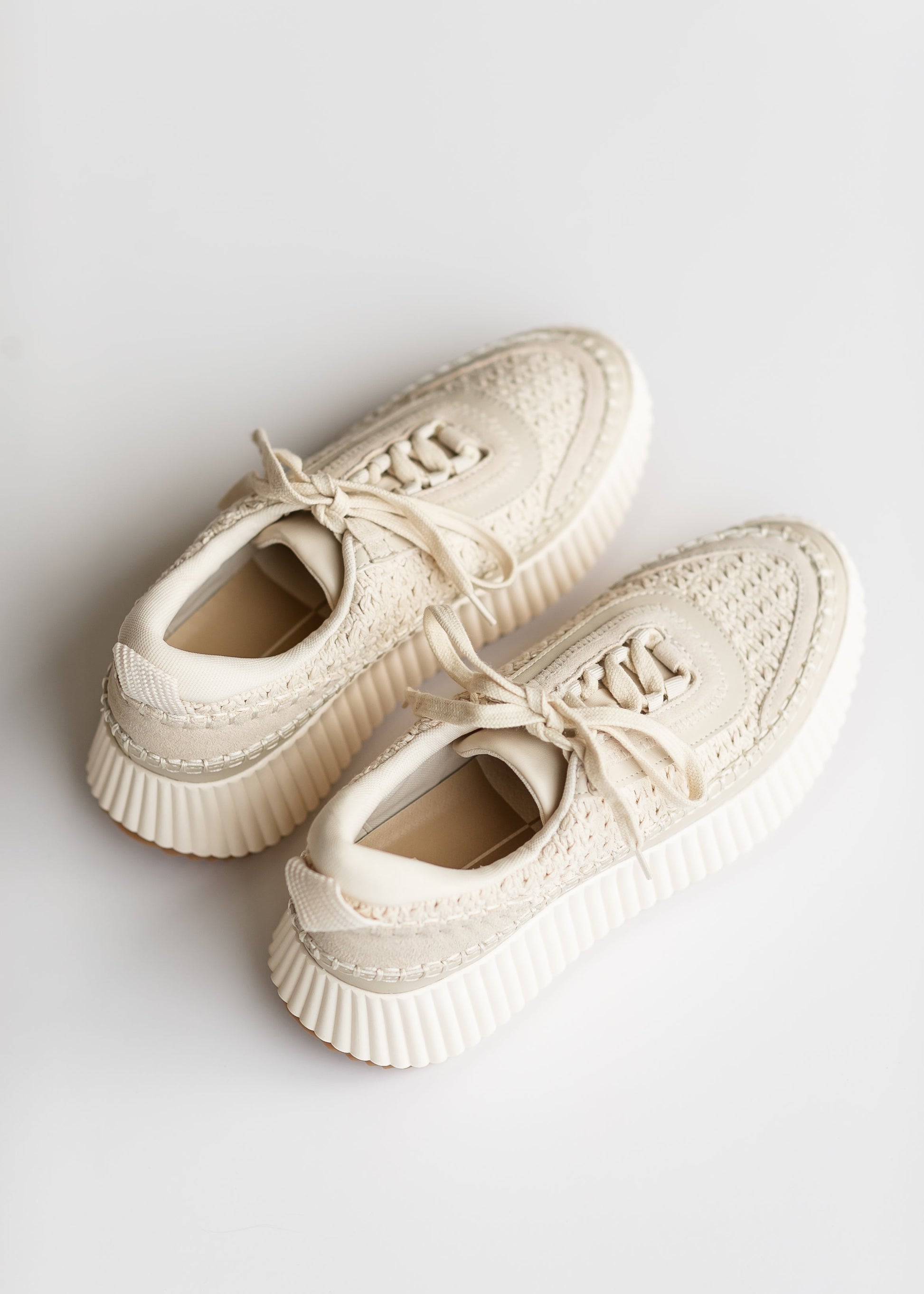 Dolce Vita Dolen Sandstone Knit Platform Sneakers Shoes