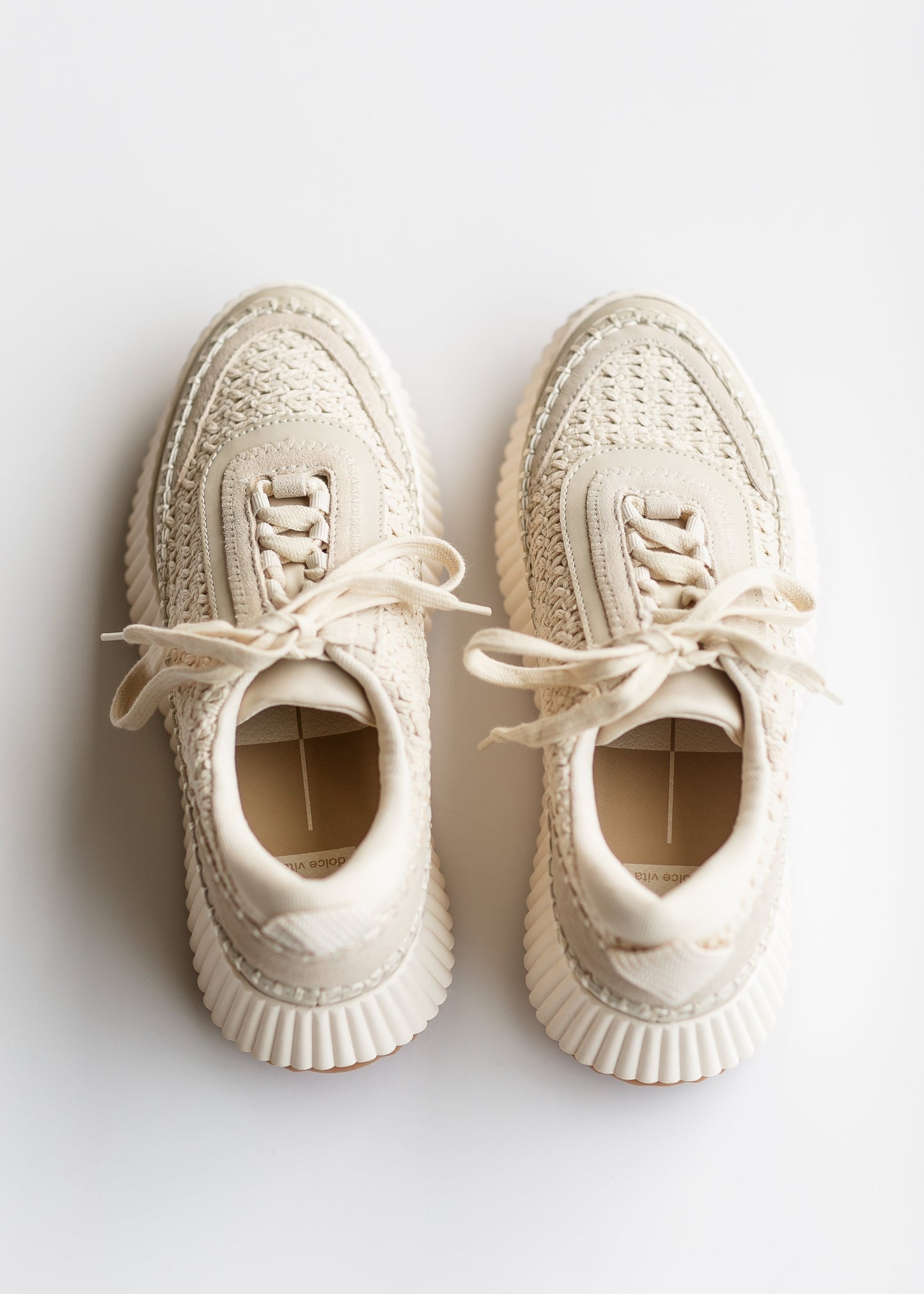 Dolce Vita Dolen Sandstone Knit Platform Sneakers Shoes