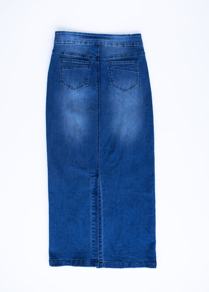 Donna Medium Wash Long Denim Skirt IC Skirts