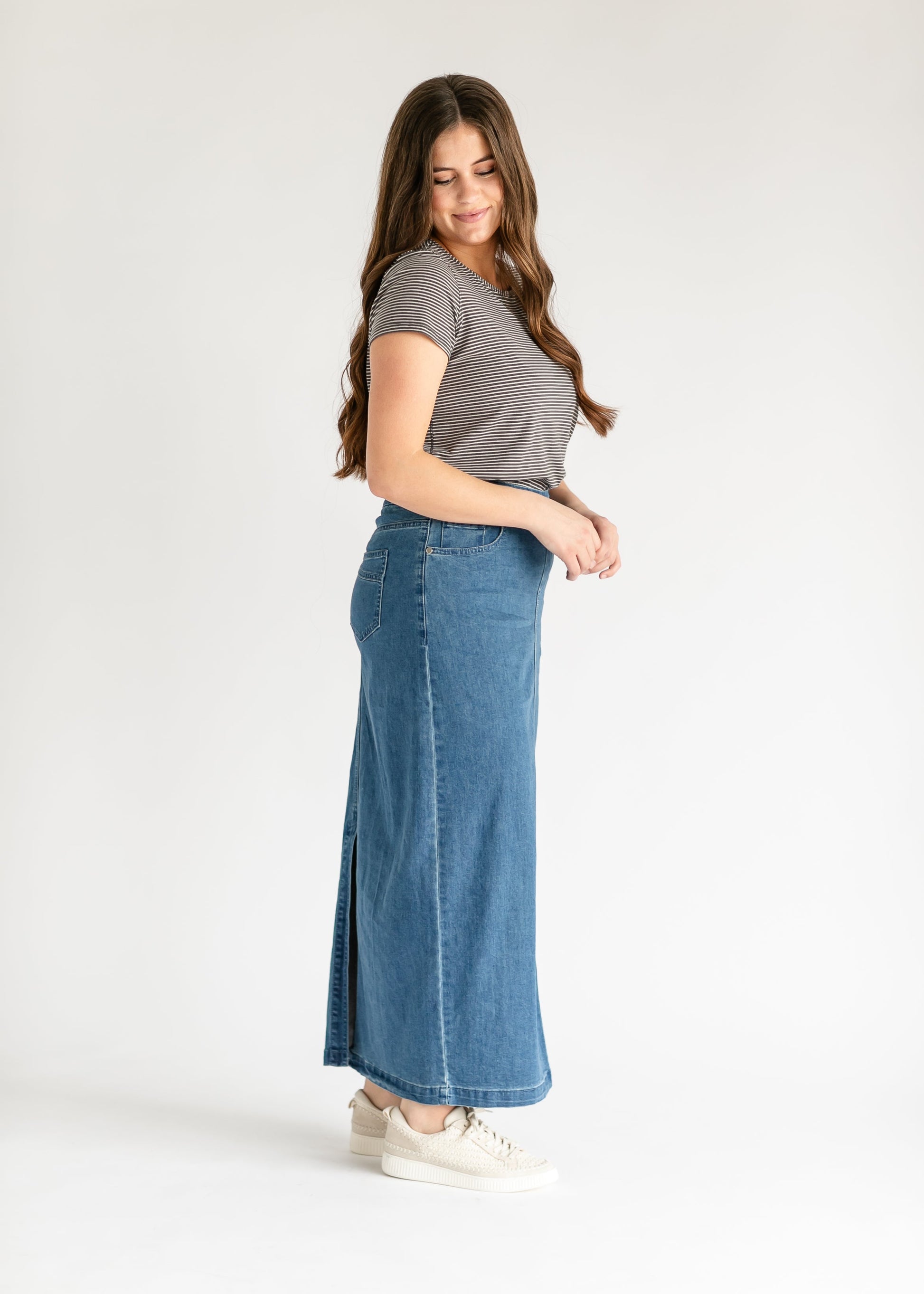 Donna Medium Wash Maxi Skirt - COMING SOON IC Skirts