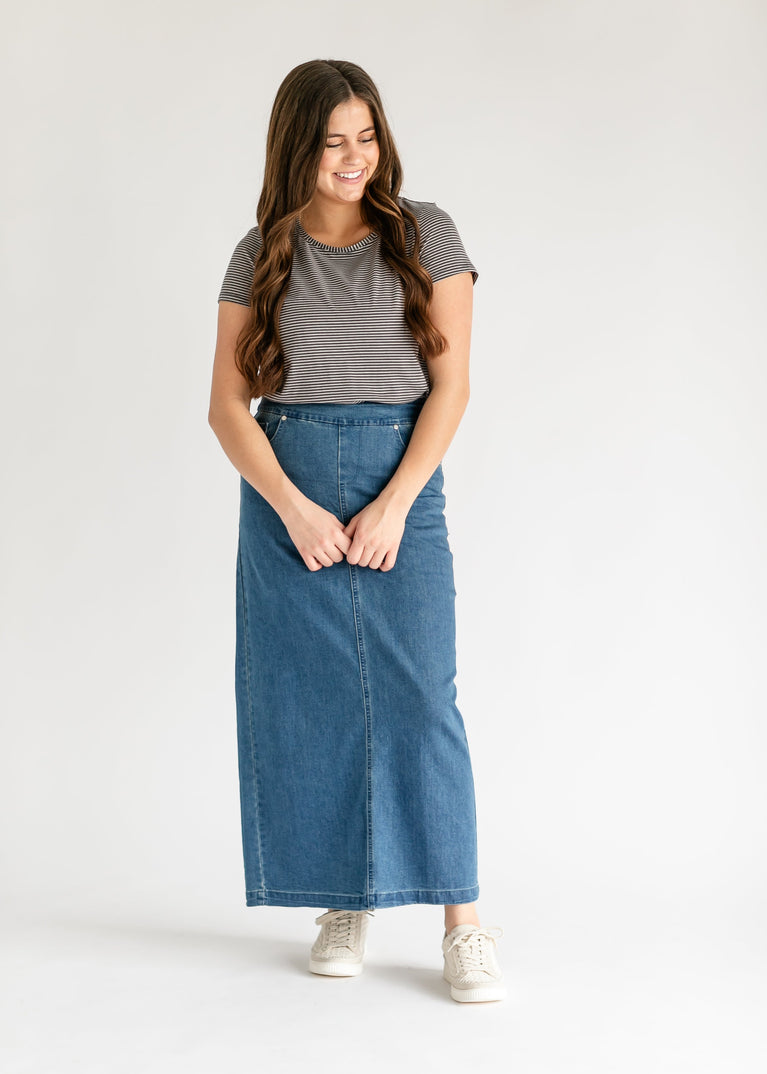 Donna Medium Wash Maxi Skirt - COMING SOON IC Skirts