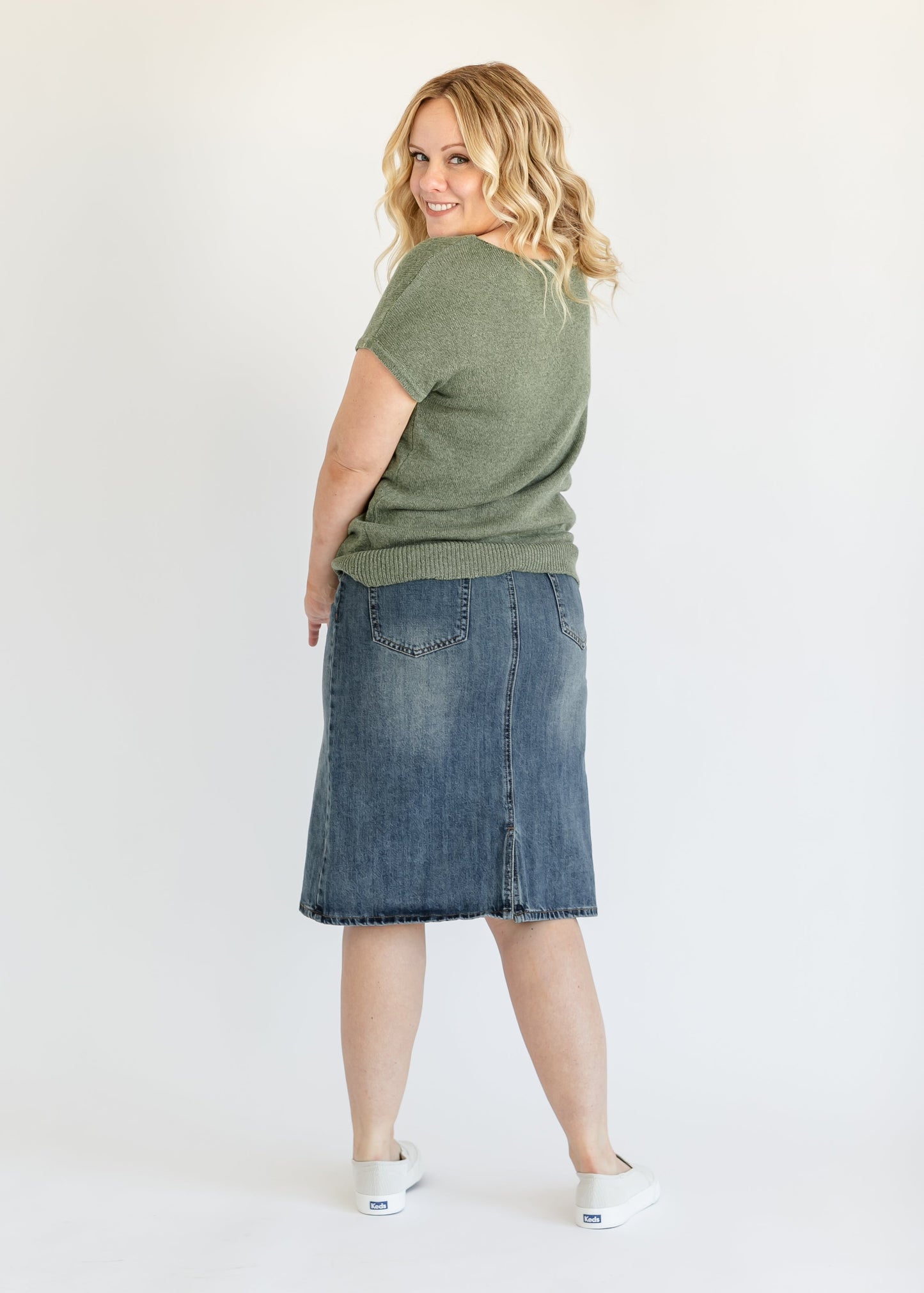 Elliot Dark Wash Midi Skirt IC Skirts