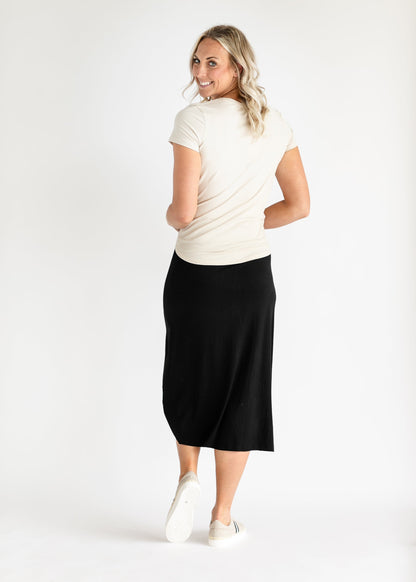 Essential Ribbed Midi Skirt IC Skirts