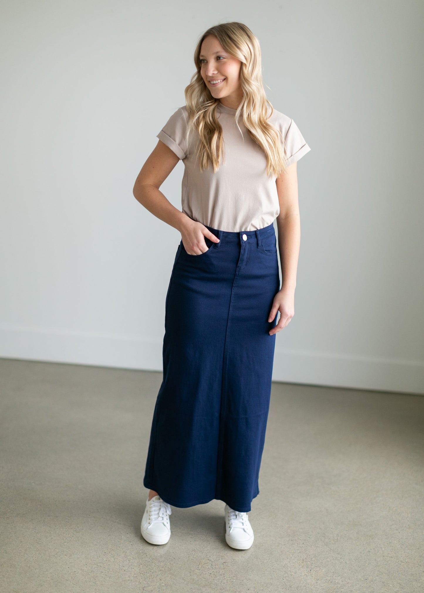 Faith Long Denim Maxi Skirt IC Skirts