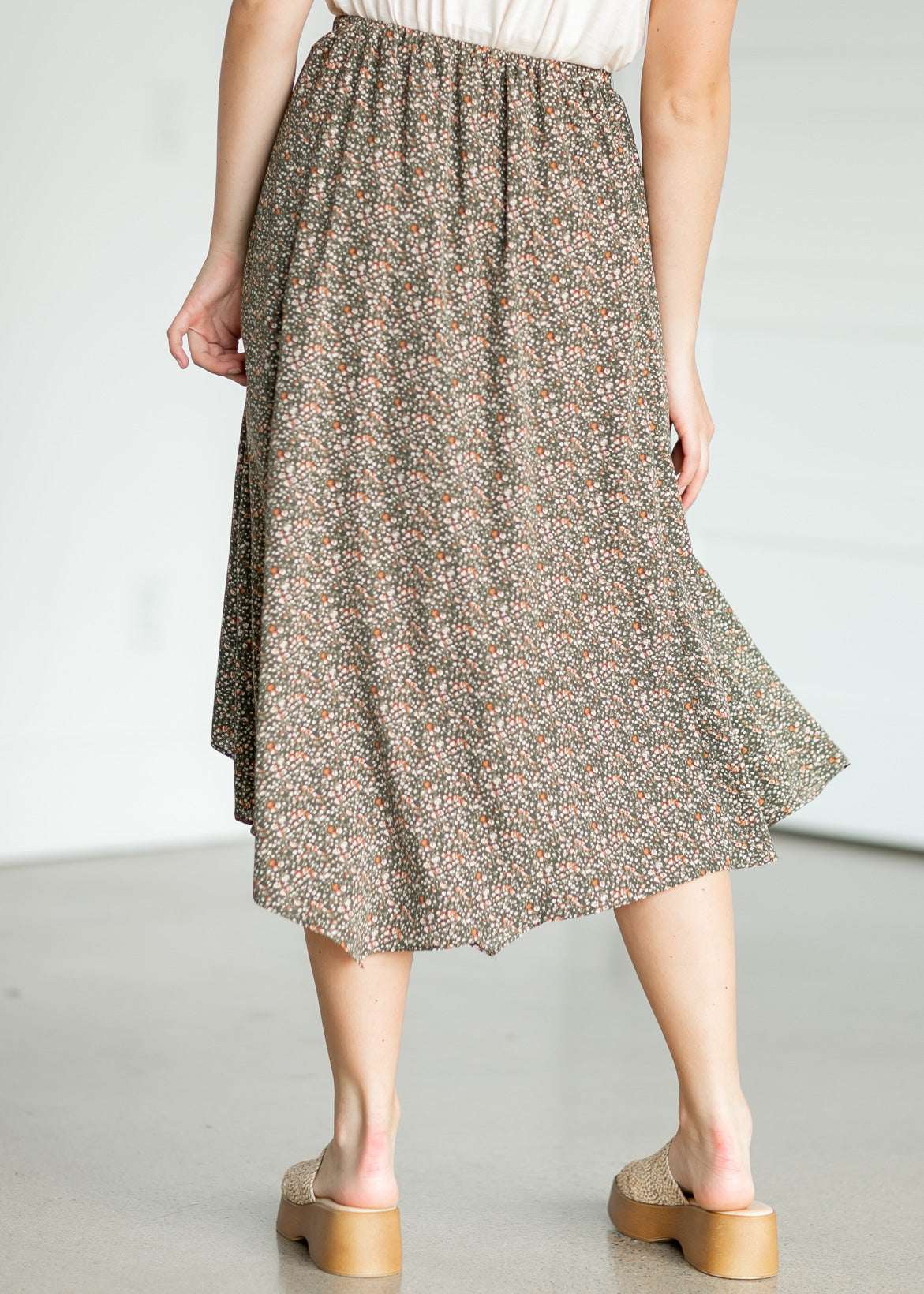 Floral Print Handkerchief Midi Skirt Skirts