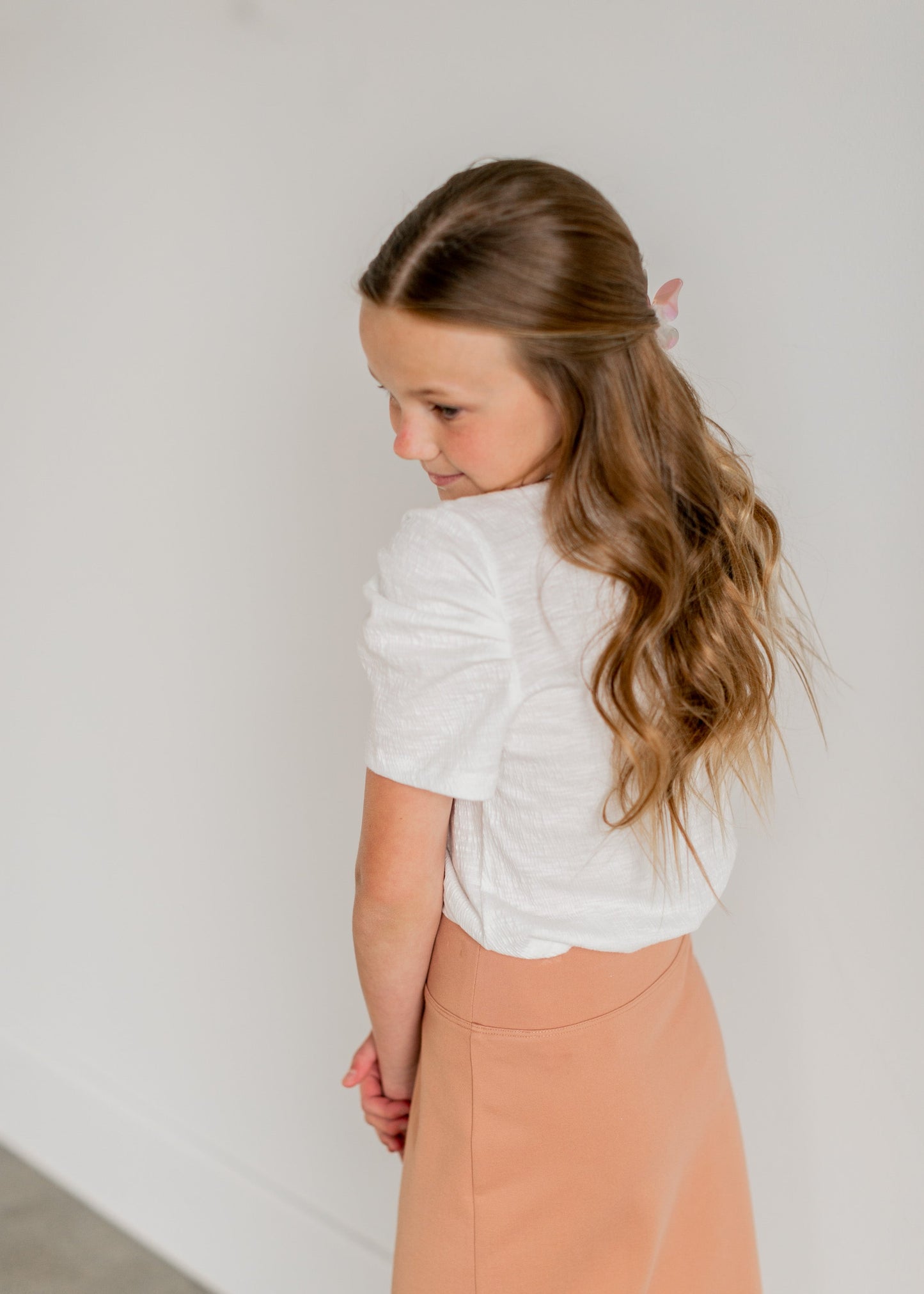 Girls Textured Ruffle Collar Top - FINAL SALE FF Girls