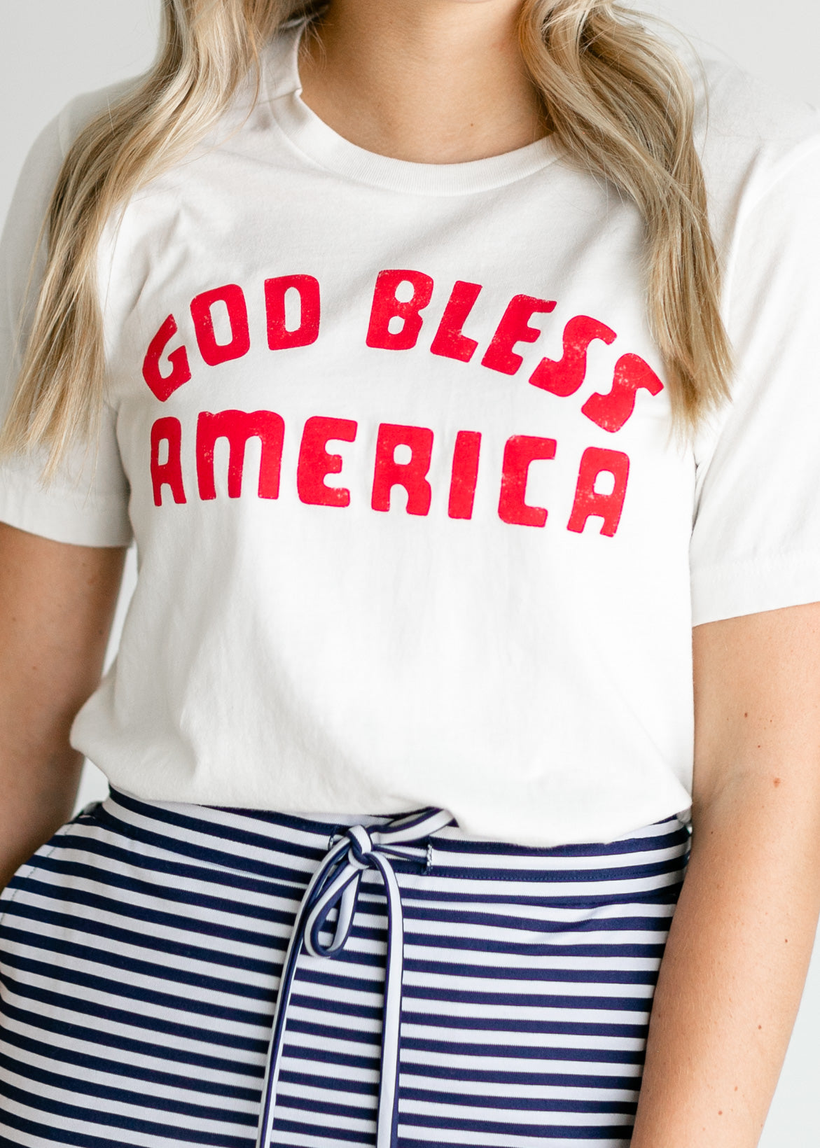 God Bless America Graphic T-shirt Tops