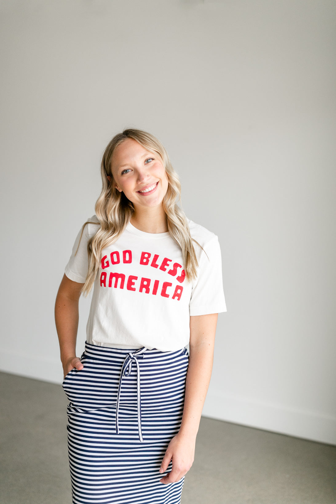 God Bless America Graphic T-shirt Tops