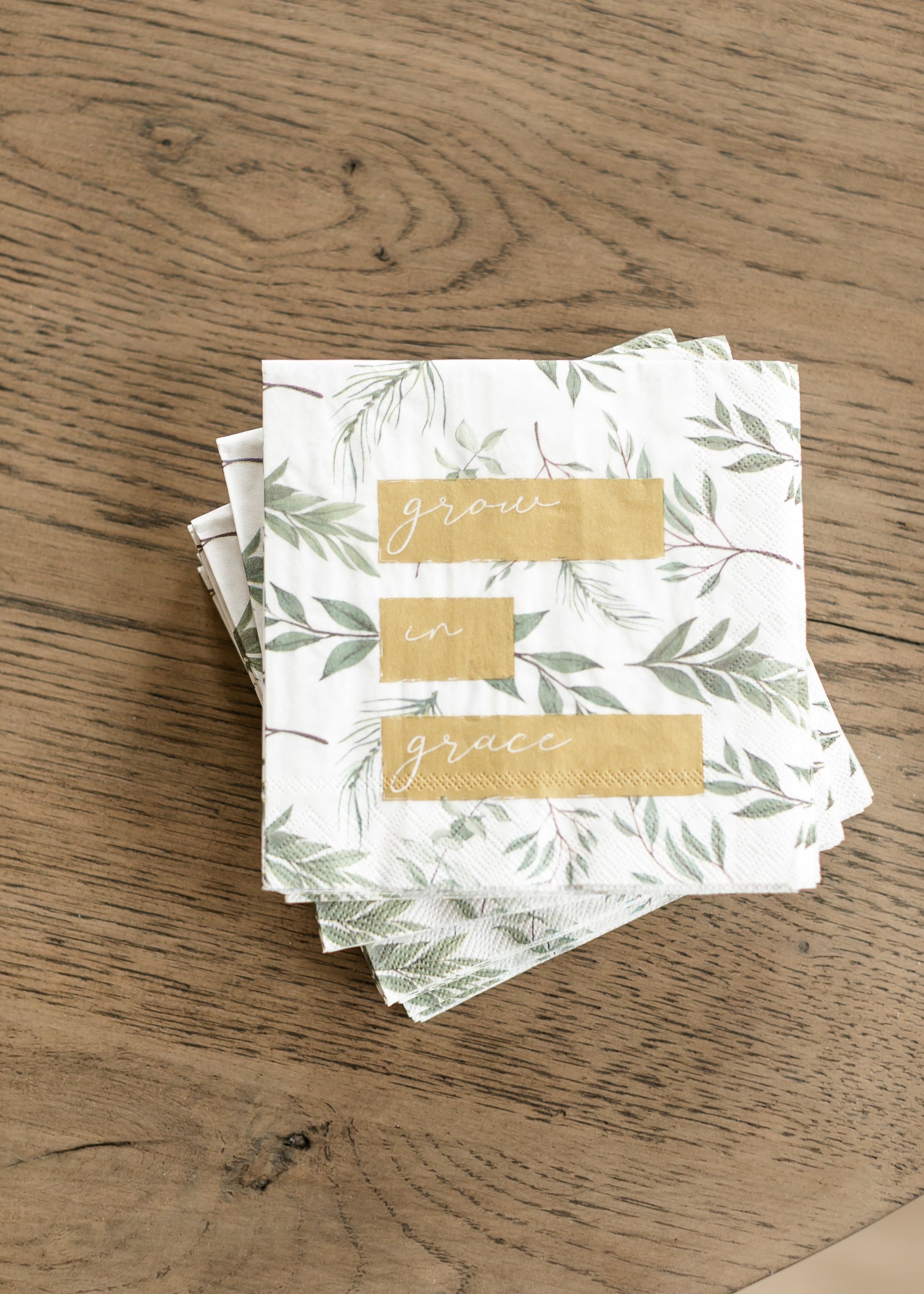 Grow in Grace Leaves Paper Napkins Gifts