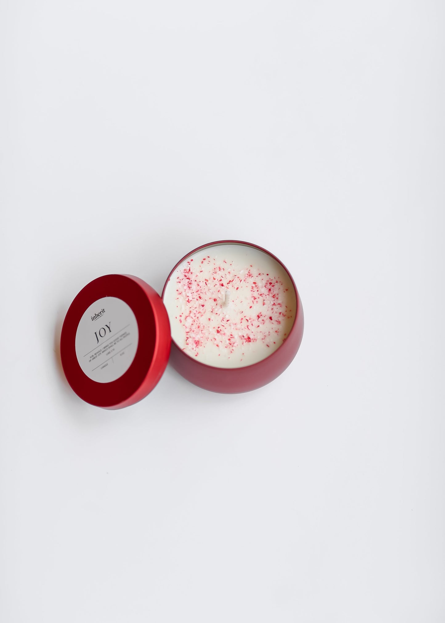 Hand-Poured Crushed Candy Cane Soy Wax Candle IC Home + Lifestyle