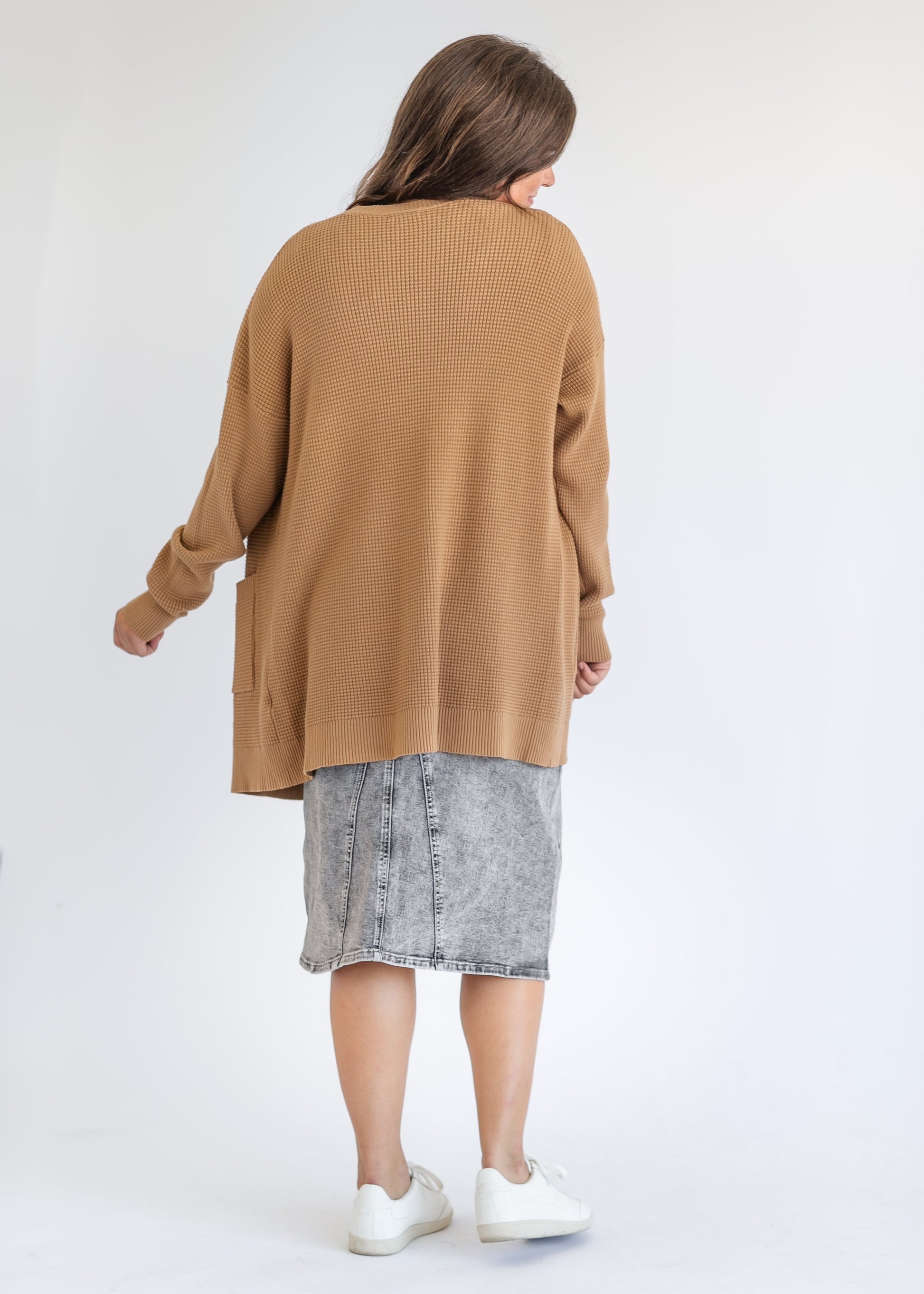 Heavy Weight Waffle Open Cardigan FF Layering Essentials