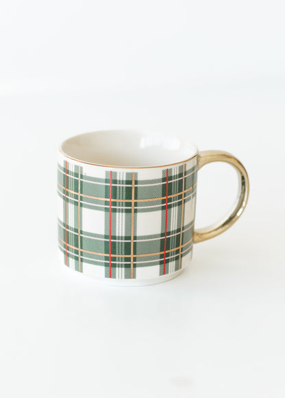 Holiday Plaid Gold Handle Mug Gifts