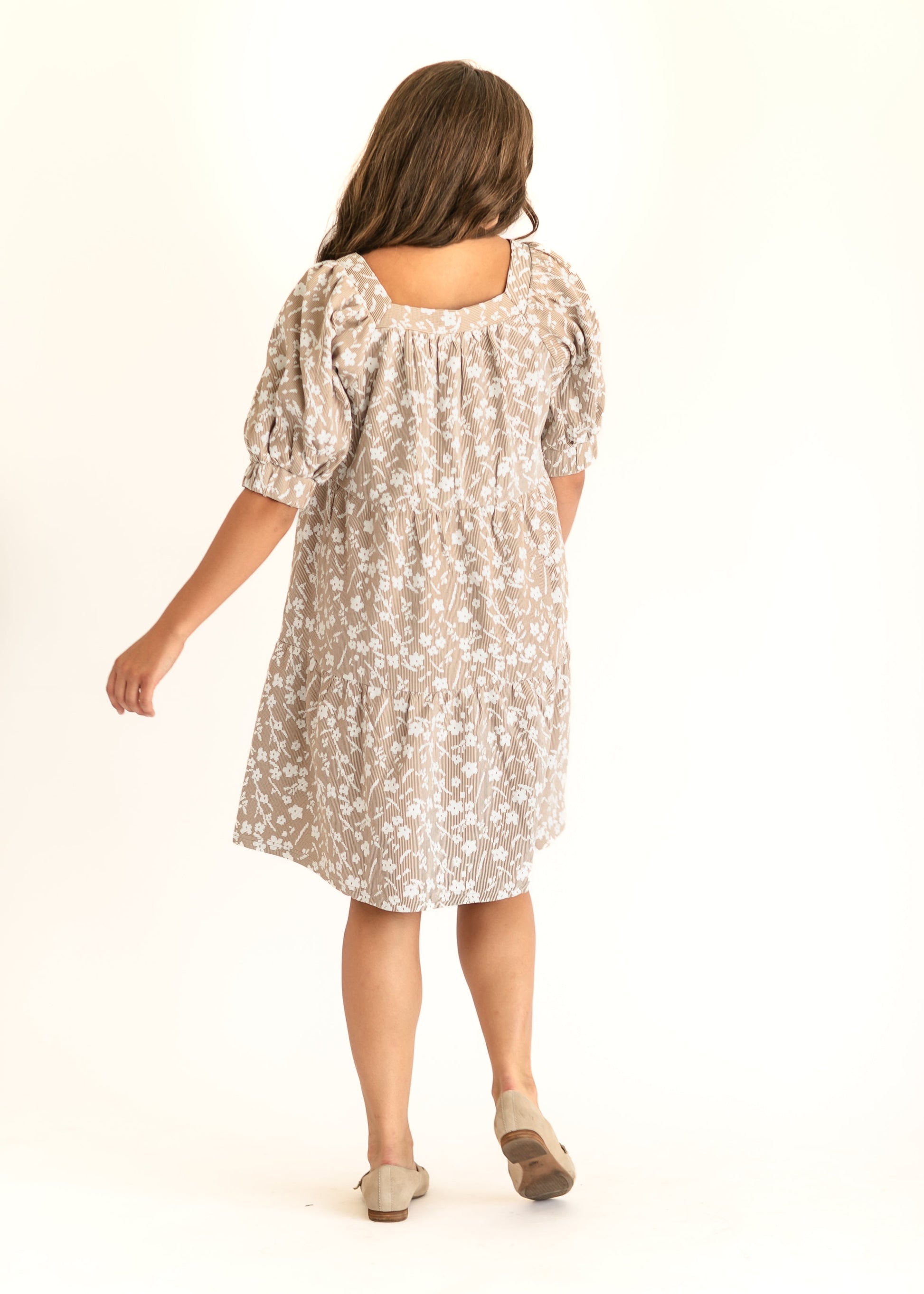 Jacquard Knit Square Neck Dress FF Dresses