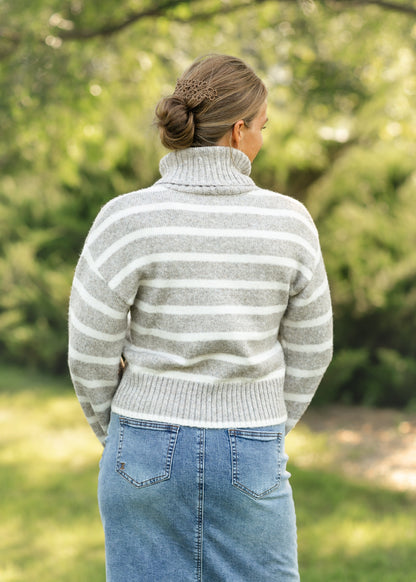 Josephine Striped Turtleneck Sweater FF Tops