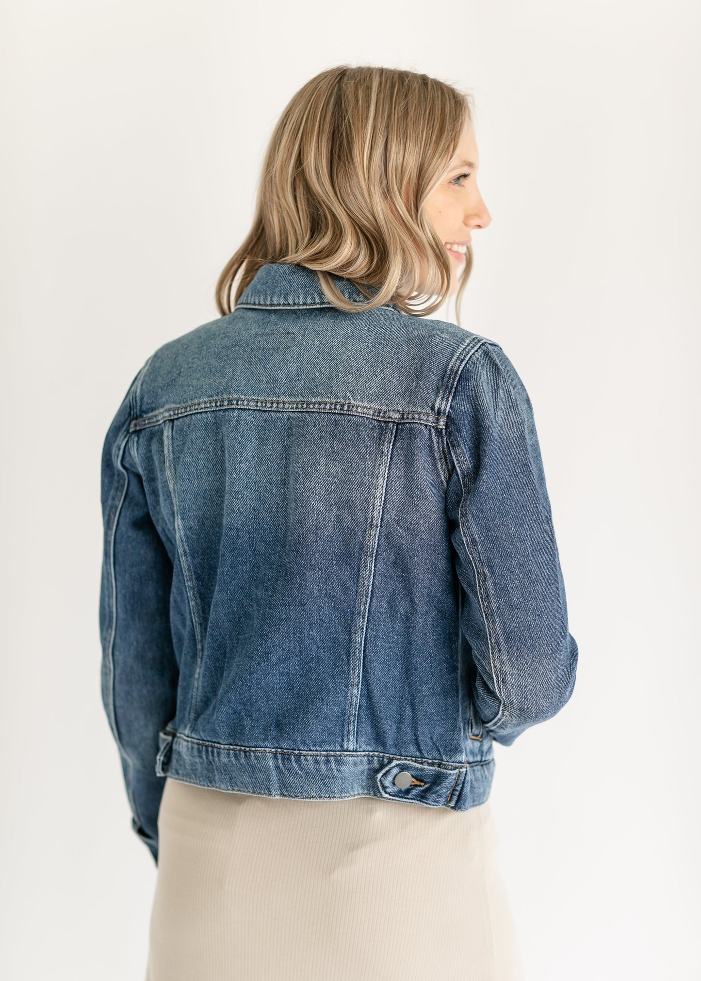 Julia Dark Wash Denim Jacket FF Tops