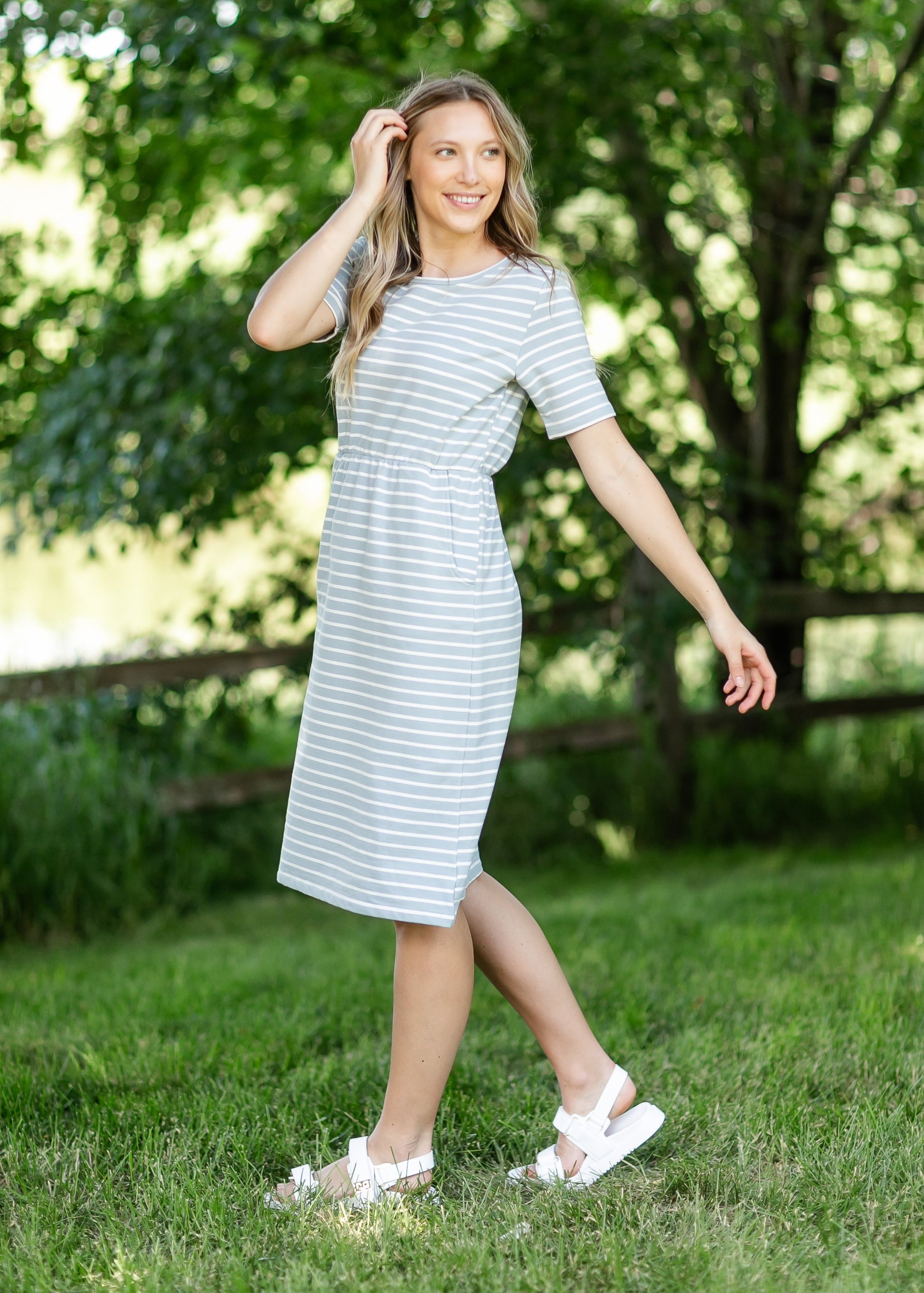 Kristen Short Sleeve Midi Dress IC Dresses