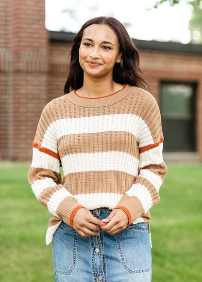 Multi-Striped Crewneck Sweater FF Tops