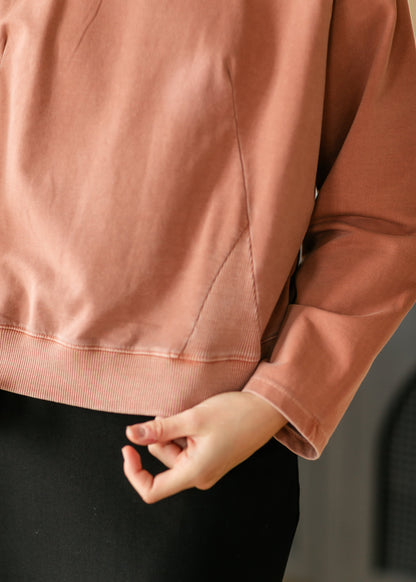 Novie Long Sleeve Front Ribbed Detail Sweatshirt FF Tops